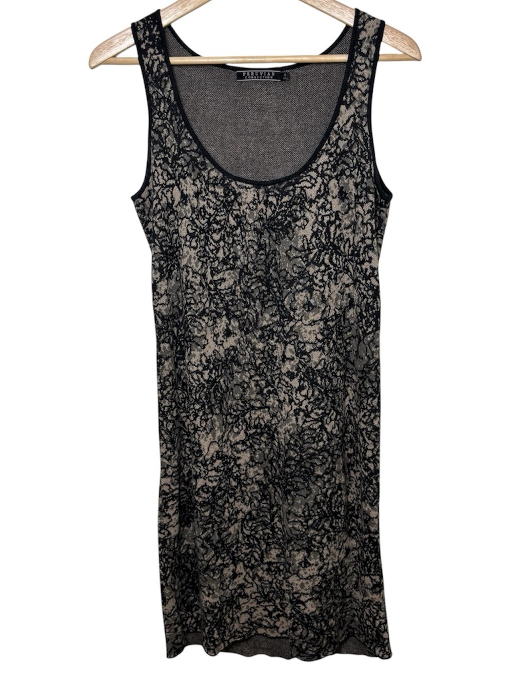 PERUVIAN CONNECTION Sweater Dress Small Sleeveless 100% Pima Cotton Forest Fairy